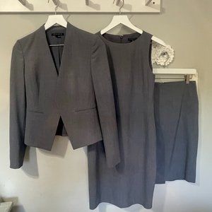 COPY - THEORY – Grey Isita Wool Blazer, Pencil Skirt, & Helaina Shift Dress (Si…